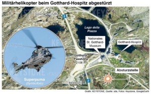 SUPERPUMA, GOTTHARD, HOSPITZ, ABSTURZ, HUBSCHRAUBER, HELI, MILITAER, GOTTHARDPASS, UNGLUECK