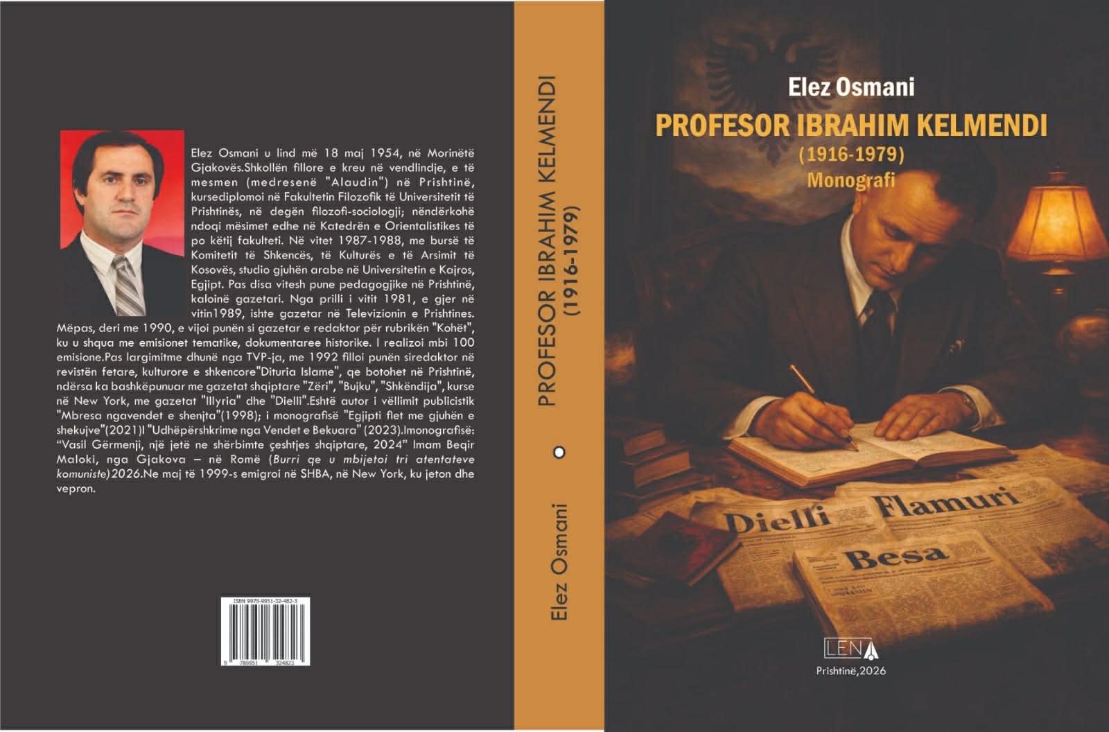 Del nga shtypi Monografia  Profesor Ibrahim Kelmendi    promovimi më 16 prill në Preshevë